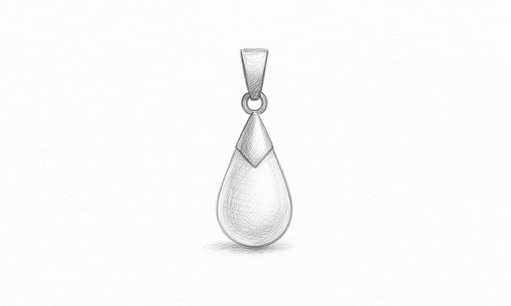 Hand drawing of jewelry design